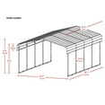 thumbnail image 3 of New Yard 12' x 20' x 7' Heavy Duty Metal Carport, All-Steel Canopy, Charcoal, 3 of 9