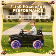 Conchico 24V Licensed Ford F150 Raptor Battery Powered Ride on Truck with Remote Control, 2-Seater and Rear Trunk for Kids Gift, Black