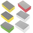 thumbnail image 3 of 6Pcs Diamond Hand Polishing Pads Set 60/120/240/320/600/1000 Grit Wet Dry Diamond Sanding Block Sponge Backing Reusable Sanding Block Kit Diamond Sanding Pads for Stone Glass Tile Metal, 3 of 8