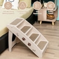 thumbnail image 5 of Gymax Folding Plastic Pet Stairs 4 Step Ladder for Small Dog & Cats Beige, 5 of 10