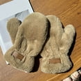 thumbnail image 4 of HNMKIU Women's Winter Fuzzy Mittens Soft Warm Windproof Thermal Gloves for Cold Weather C,A, 4 of 4