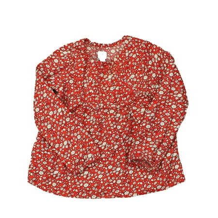 

Pre-owned Gap Girls Red | White | Floral Blouse size: 5T