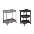 thumbnail image 5 of Luxor 18" x 24" Two Shelf Tub Utility Cart - Gray, 5 of 7