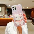 thumbnail image 4 of Popular lindo patrón de concha de hello kitty para iPhone 15 funda de teléfono IMD acrílico 14 13 12 11 promax KT espejo de maquillaje de gato anticaída, 4 of 4