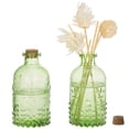 thumbnail image 1 of Botella difusora Reed MyGift de vidrio verde vintage, juego de 2, 1 of 6