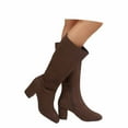 thumbnail image 3 of Women's Mid-Calf Boots Fashion Suede Side Zipper Ankle Booties Durable - Sole for Comfortable Winter and Fall Casual Wear, 3 of 8