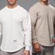 thumbnail image 4 of Camiseta de manga larga para hombre, de color liso, para entrenamiento de baloncesto, holgada, para correr y hacer deporte, 4 of 5