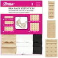 thumbnail image 3 of Braza Women's Bra Back Band Extenders 4 Hook Beige 3pc, 3 of 3