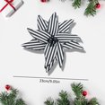 thumbnail image 2 of Poinsettia Flowers for Christmas Tree,Black and White Stripes Christmas Poinsettia Flowers,Velvet Glitter Floral Decor,Christmas Tree Topper for Halloween Holiday Wreath Garland Decor, 2 of 7