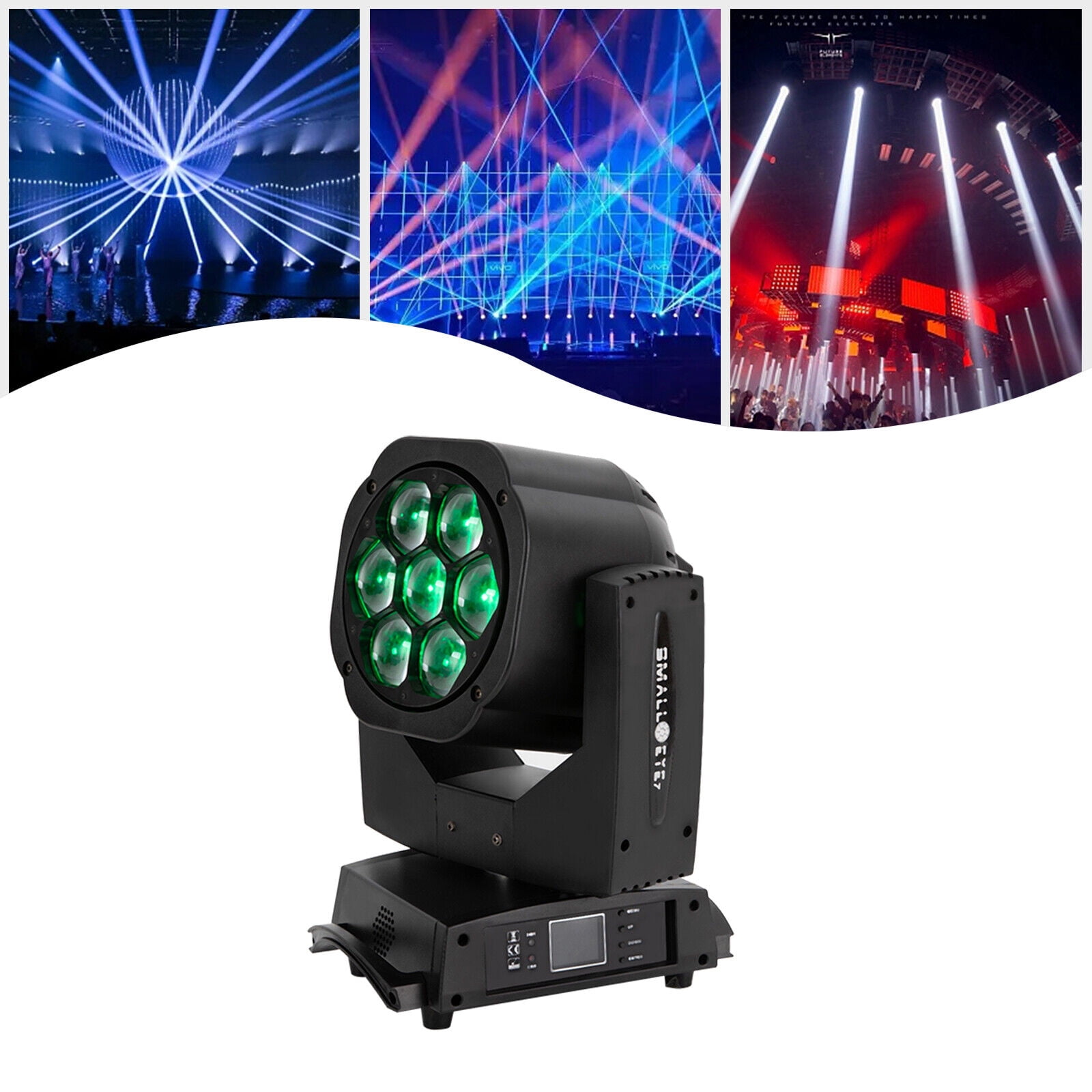 7x15W Stage Light RGBW DMX Moving Head Light Laser Bee-Eye Beam Effect Disco Lighting