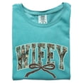 thumbnail image 5 of Wifey Camo Varsity Letter T-Shirt for Women - Coquette Bow Graphic Tee - Camouflage Wife Shirt Seafoam Shirt Adult Medium, 5 of 7