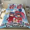 thumbnail image 1 of MIRACULOUS-ladybug Conjunto de sábanas temático, trío de piezas, cómodo y amigable con la piel, diseño único, regalo de decoración para el hogar para familiares, amigos y fans, 90 cm * 190 cm, 1 of 6