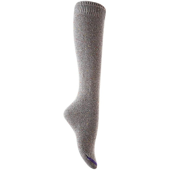 Lian LifeStyle Women's 1 Pair Awesome, Breathable, Fancy and Cozy Knee High Cotton Boot Socks HR158212 Size 6-9 Grey