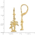 thumbnail image 3 of FB Jewels 14K Yellow Gold 3D Double Palm Trees Leverback Earrings Textured, 3 of 3
