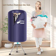 Uten Compact Ventless Clothes Dryer, Portable Foldable Drying Machine with Electric Heater for Efficient Laundry Care, Blue