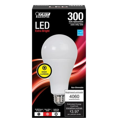 

Feit Electric 3001965 300 watt Equivalence A21 E26 Medium LED Bulb Warm White