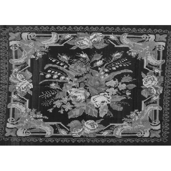 Ahgly Company Indoor Rectangle Medallion Gray French Area Rugs, 8' x 10'