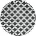 thumbnail image 3 of 8ft Round Water Resistant, Large Indoor Outdoor Rugs for Patios, Front Door Entry, Entryway, Deck, Porch, Balcony | Outside Area Rug for Patio | Charcoal, Geometric | Size: 7'11'' Round, 3 of 6