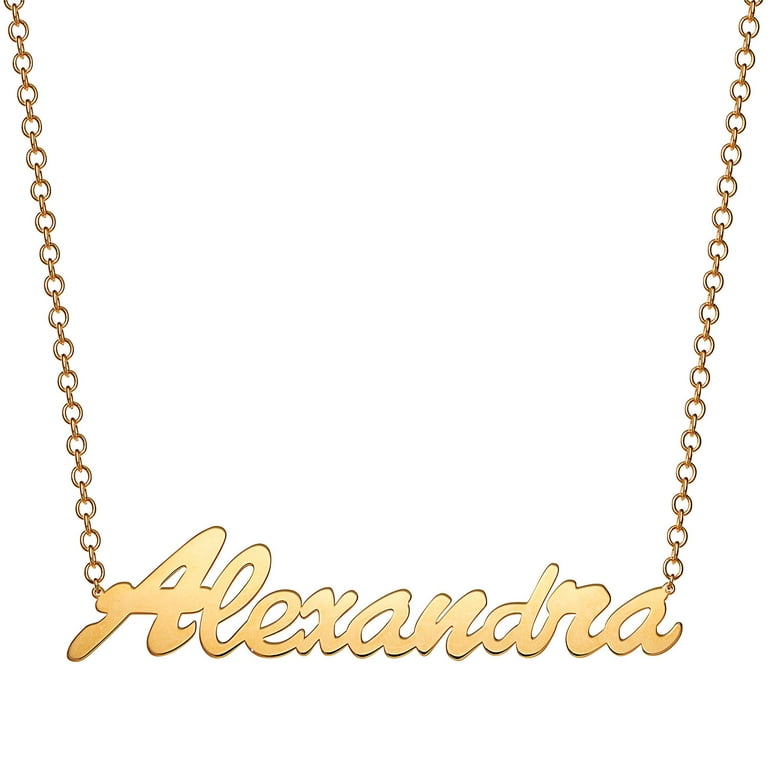 Block Nameplate Necklace – Alexandra Beth