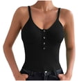 thumbnail image 5 of QUINDOS Tank Tops for Women 2025 Cotton Black Yoga Summer Fashion Sexy Style V-Neck Sleeveless Solid Casual Going Out Tops Womens Camisoles, 5 of 9