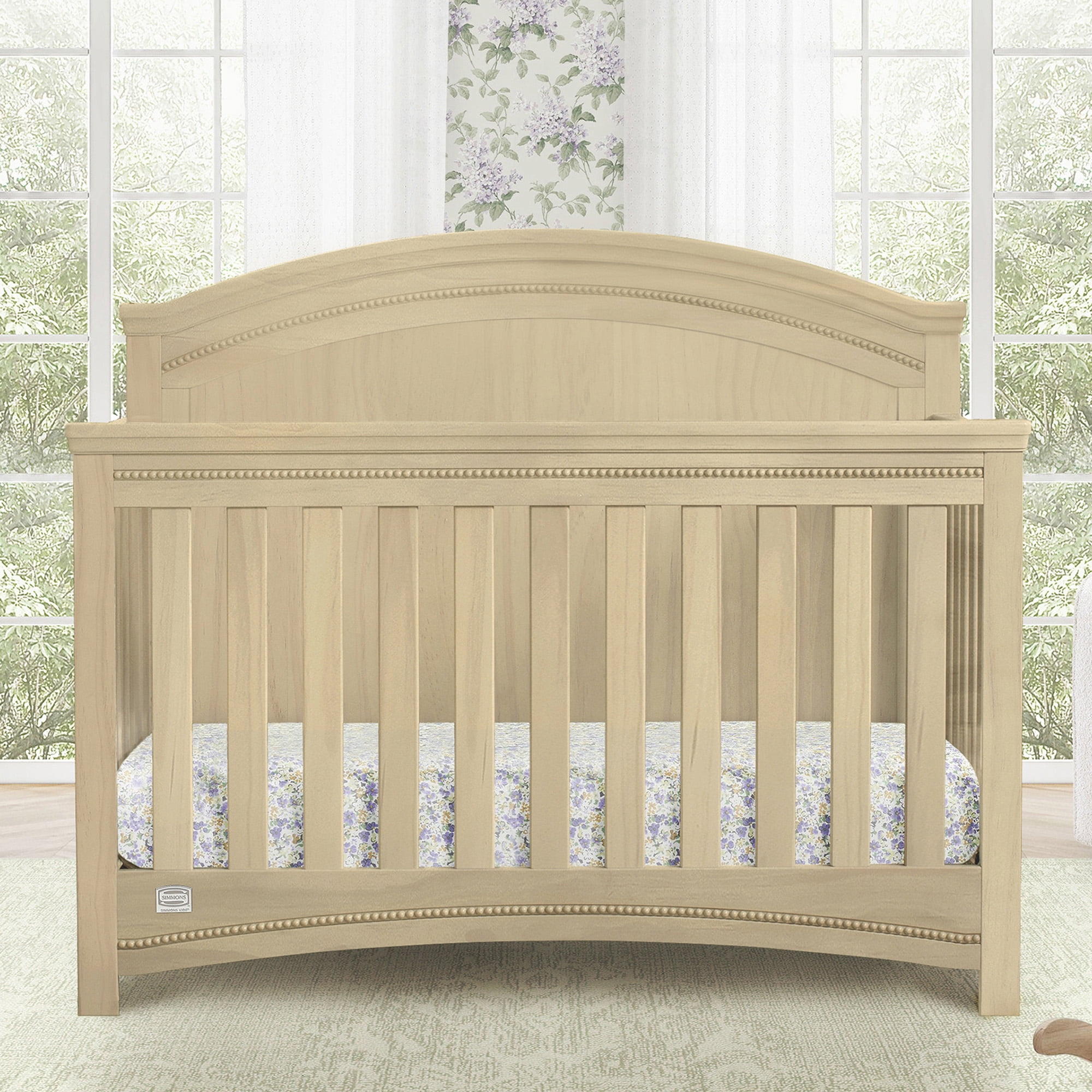 Simmons Kids Emma 4-in-1 Convertible Baby Crib - Greenguard Gold Certified, Natural Sandstone