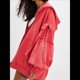 thumbnail image 5 of Sudadera con Capucha Informal de Larga con Cremallera y Bolsillos para Mujer, Talla Grande Rojo L, 5 of 7
