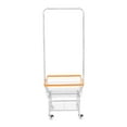 thumbnail image 6 of Silver+Orange Laundry Cart with 4 Wheels and Hanging Rack, Metal Wire Laundry Hamper with Storage Basket and Shelf,Steel Frame Laundry Sorter Cart, 110 lbs Load Capacity, 6 of 16