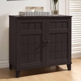 thumbnail image 5 of Glidden Dark Brown Wood Modern Shoe Cabinet, Short, 5 of 5