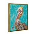 thumbnail image 3 of Stupell Industries Bold Pelican Bird Varied Collage Pattern Stripes Painting Metallic Gold Floating Framed Canvas Print Wall Art, Design by Lisa Morales, 3 of 6