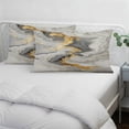 thumbnail image 5 of Grey Ombre Marble Pillow Covers 20x30 Inch Queen Size, Golden Gray Marble Crack Abstract Art Decorative Pillowcase with Zipper, Microfiber Breathable Pillowcases for Sofa Bed Living Room, 5 of 9