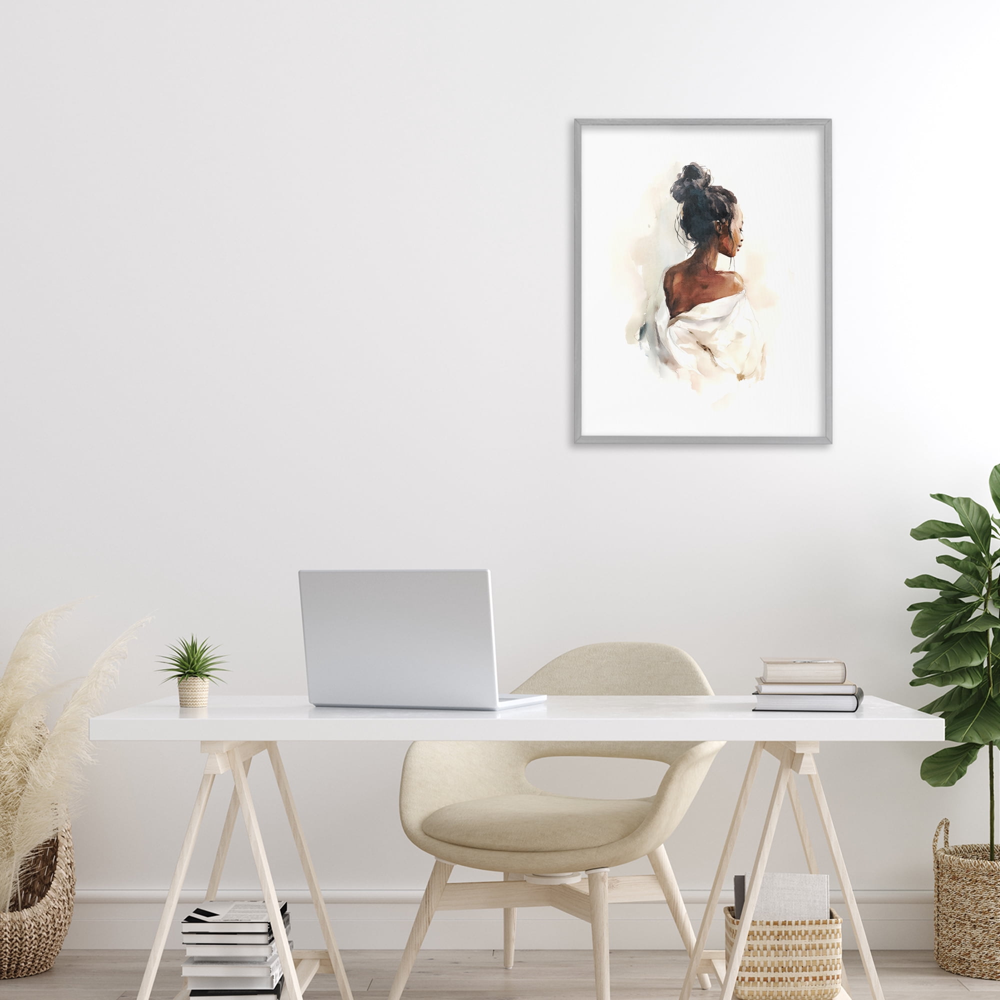 Stupell Industries Chic From Behind Gray Framed Giclee Art, design by Svetlana Aleynikova