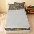 thumbnail image 4 of Erosebridal Construction Vehicle Zipper Full Size Comforter Sets with Fitted Sheet and 2 Pillowcases, Truck Zipper Bedding Set, White Small, Gray Reversible, 4 of 7