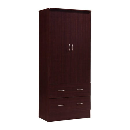 Hodedah Imports 2 Drawer 2 Door Wardrobe