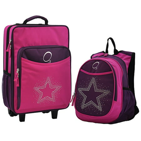 Obersee Kids 'Rhinestone Star' 2-piece Backpack and Carry On Upright Luggage Set
