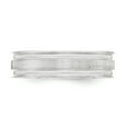 thumbnail image 4 of 925 Sterling Silver Milgrain Flat Band 6mm Brushed Fancy Band Ring Size 8.5 Ring for Women and Men, 4 of 5