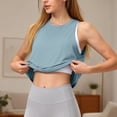 thumbnail image 4 of WAYUTE Women's Tank Tops Lightweight Loose Fit Yoga Cover Up Sleeveless Breathable Tank Top for Workout Sports Casual Wear, 4 of 7