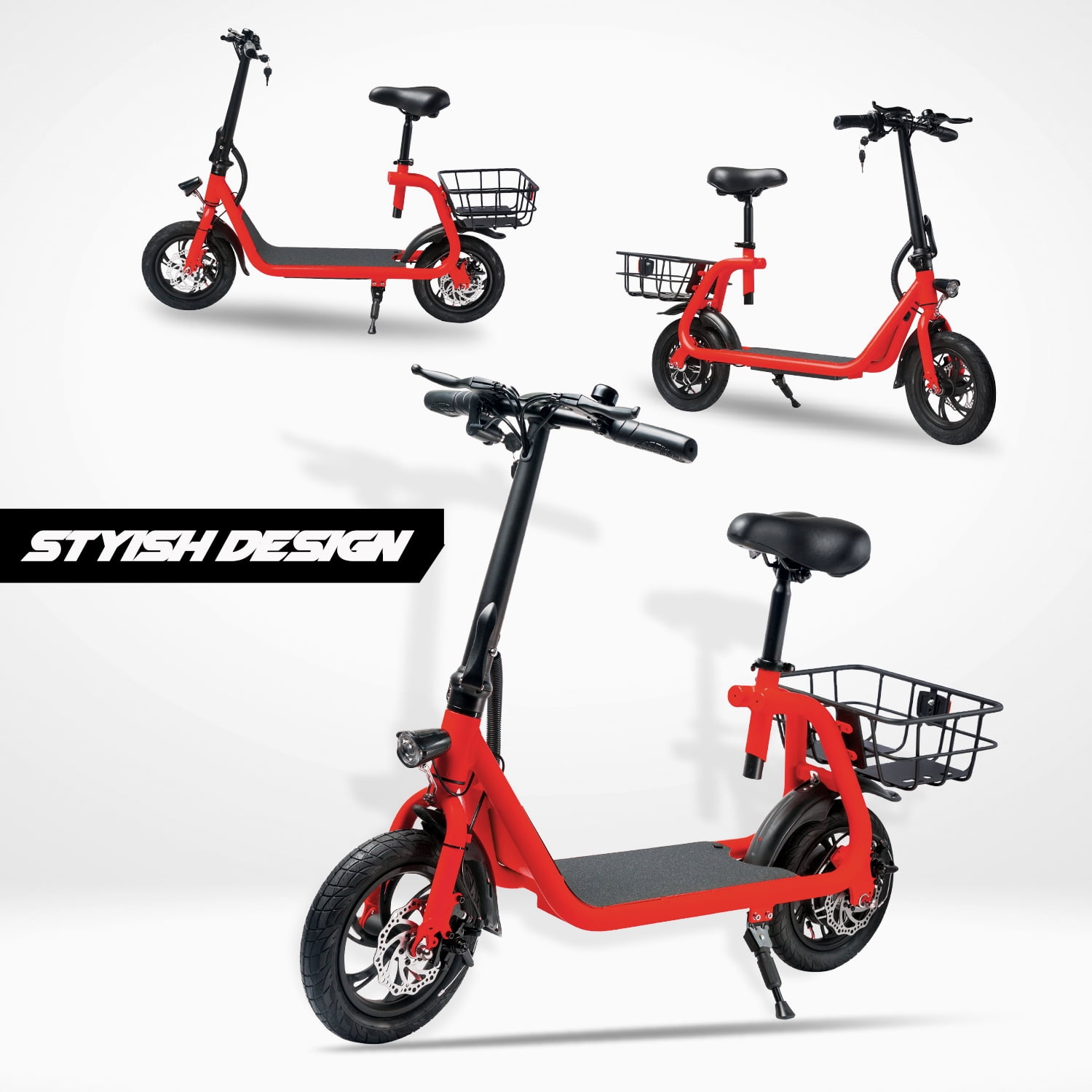 BornTech Electric Bike for Adults Electric Scooter with Seat Commuter