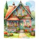 thumbnail image 1 of Pintura de diamante 5D DIY, kit de casa de taladro redondo completo, decoración del hogar, arte artesanal, 40x50cm, 1 of 9