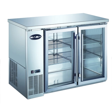 Door Stainless Steel Back Bars Heavy Duty Commercial Stainless Steel Back Bar Cooler with 2 glass doors (24