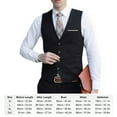 thumbnail image 3 of Chaleco elegante de algodón de un solo pecho de color sólido para hombre, chaleco formal ajustado sin mangas (negro, S), 3 of 3