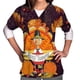 thumbnail image 3 of Puntoco Blusa de manga corta con cuello en V para mujer con bolsillos Puntoco Puntoco-3601, 3 of 4