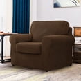 thumbnail image 2 of Set of 3 Stretch Check Spandex Jacquard Sofa Covers (Small, Espresso), 2 of 6