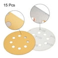 thumbnail image 3 of Uxcell 120 Grits 8-Holes Sanding Discs Hook and Loop Wet Dry Sandpaper Sander Aluminum Yellow 15pcs, 3 of 5