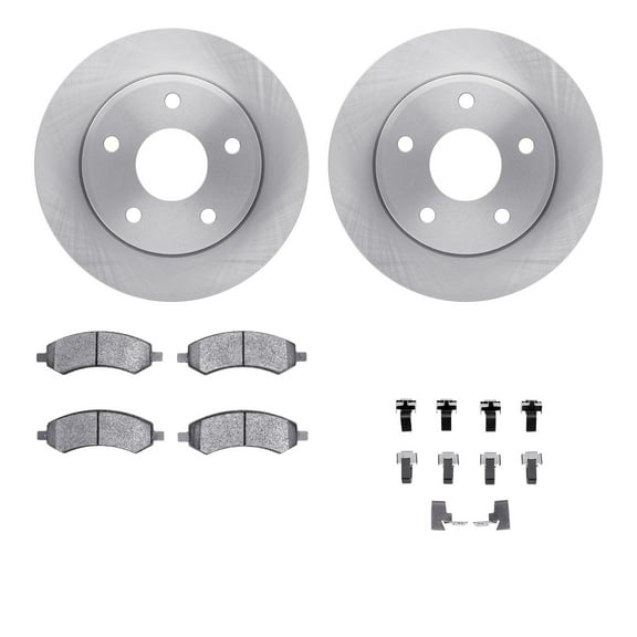 Dynamic Friction Company Front Brake Rotors with Ultimate Duty Performance Brake Pads includes Hardware 6412-40052