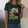 thumbnail image 2 of felwors Womens Patriotic Shirt 250 Anniversary USA Shirt 2026 America Top Crew Neck (Dark Green, L), 2 of 8
