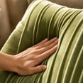 thumbnail image 6 of DefiDgd Velvet Throw Pillow Cover,Minimalist Striped Textured Square Cushion Case,Soft Decorative Pillow Slip for Sofa Couch Bed Living Room Bedroom Farmhouse Home Decoration(Light Green), 6 of 7