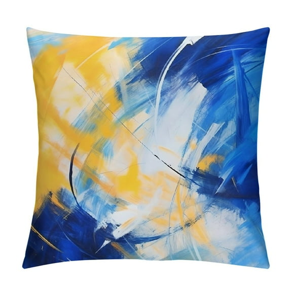 Fenyluxe Brush Strokes Modern Farmhouse Rustic Decorative Pillow Case with Zipper Home Decor 1PC 12x12in