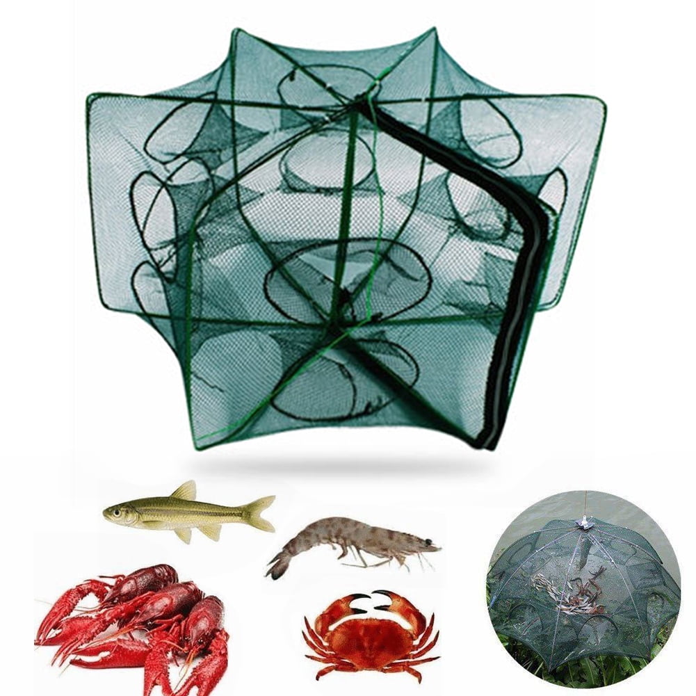 Details about   Foldable Fishing Cast Net Crab Fish Trap Baits Cage Nylon Nets Lightweight Tools 