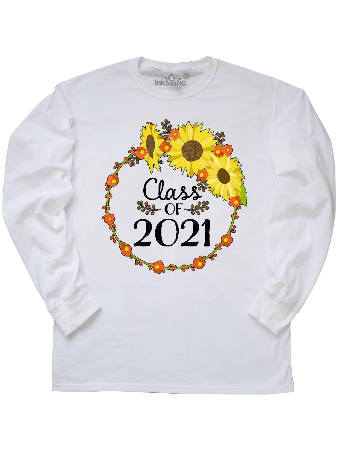INKtastic - Class of 2021 Sunflower Wreath Long Sleeve T ...