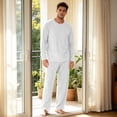 thumbnail image 6 of Dwelliawo en's Pajama Sets Loungewear Sleepwear Pjs Lightweight Long Sleeve Shirts and Bottoms Soft Comfy Sleep Sets Gray M, 6 of 6